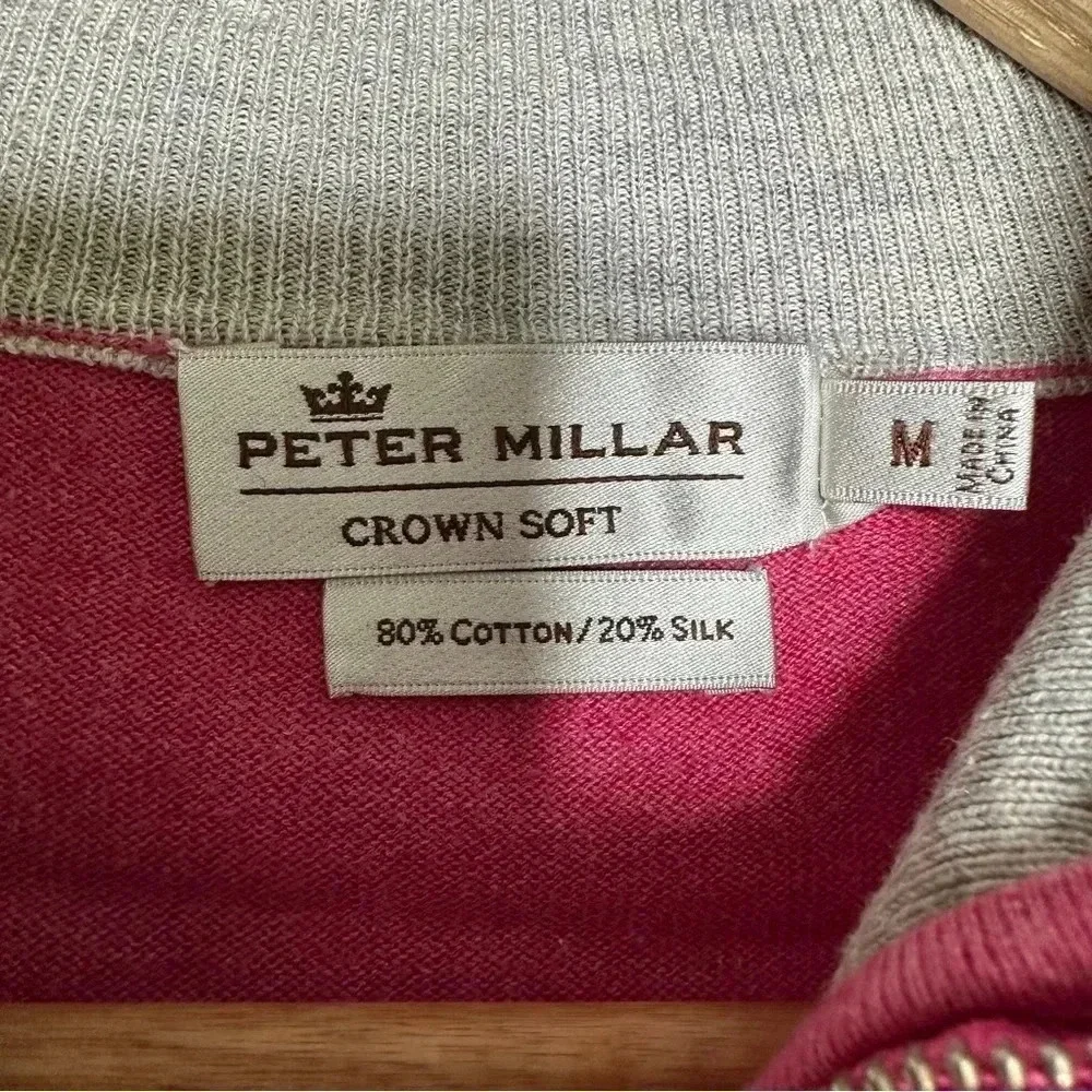 Peter Millar Crown Soft 1/4 Zip Cotton Silk Sweater Size Medium